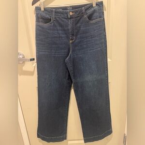 a.n.a New York & company Wide Leg denim Jeans size 14 dark wash